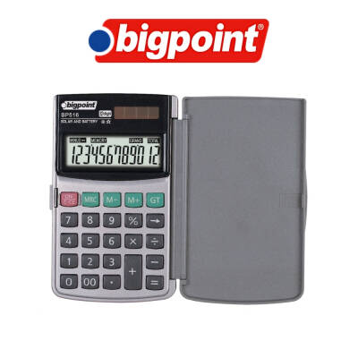 Bigpoint 12 Haneli Cep Tipi Hesap Makinesi, Güneş Enerjili, Kompakt - 3