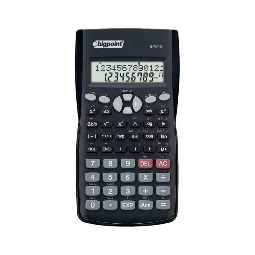 Bigpoint 12 Haneli Bilimsel Hesap Makinesi, Çok Fonksiyonlu, Kapaklı - 1