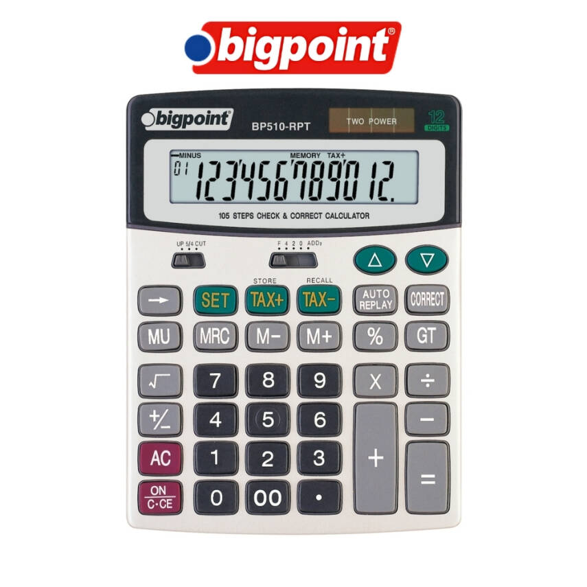 Bigpoint 12 Haneli Metal Gövdeli Hesap Makinesi, RPT ve Güneş Enerjili - 3