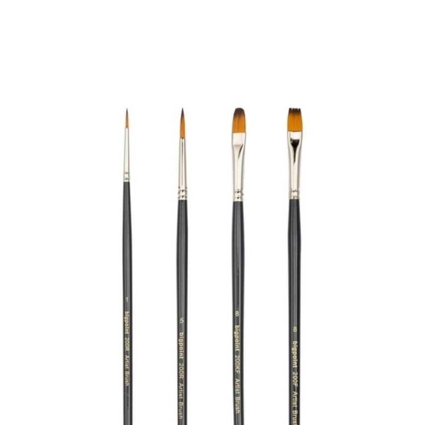 Bigpoint 200 Serisi Sentetik Kıl Uzun Saplı Fırça Set, 4’lü, ÇokluUç - 3