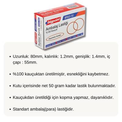 Bigpoint Ambalaj Lastiği, Dayanıklı Kauçuk, 50 g Paket, Kopmaya Karşı - 2