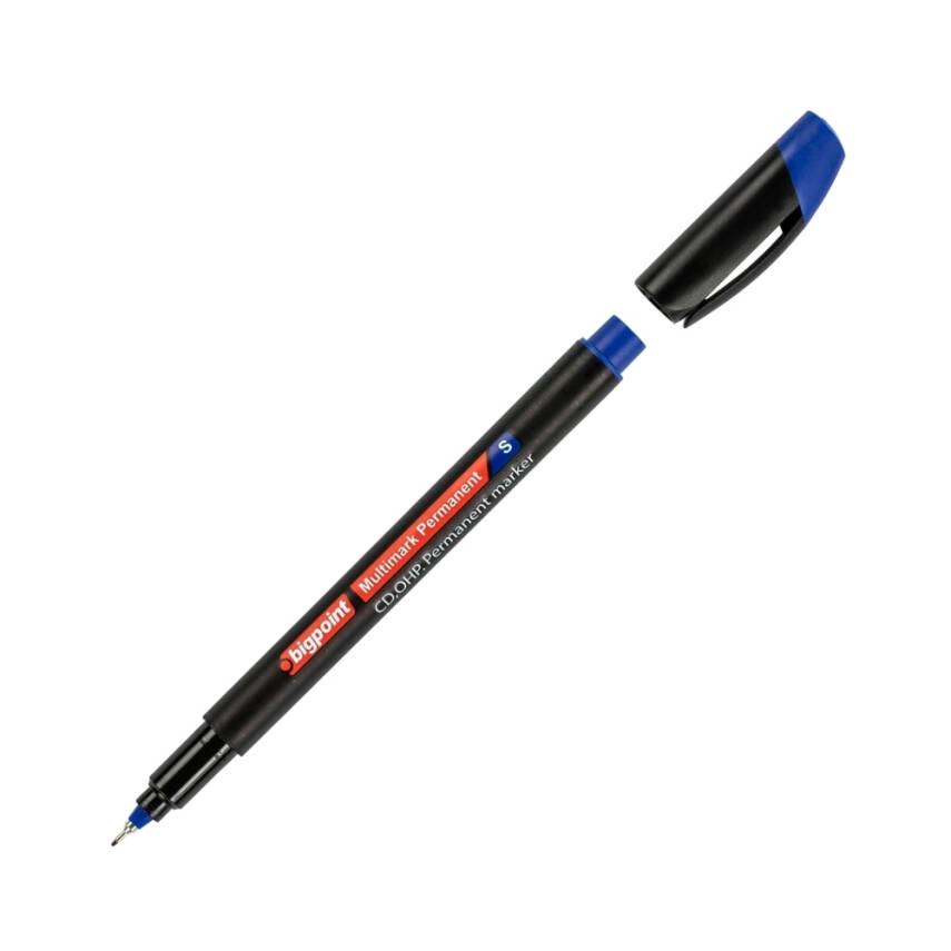 Bigpoint Asetat Kalemi, İnce Uçlu (S), 0.3 mm, Hızlı Kurur, Mavi - 1