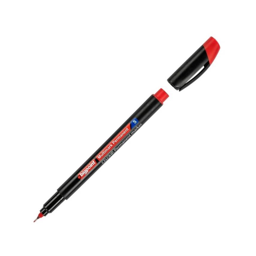 Bigpoint Asetat Kalemi, İnce Uçlu (S), 0.3mm, Hızlı Kuruyan, Kırmızı - 1