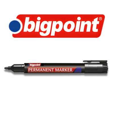 Bigpoint Asetat Kalemi, Siyah, Yuvarlak Uç, Suya Dayanıklı - 3