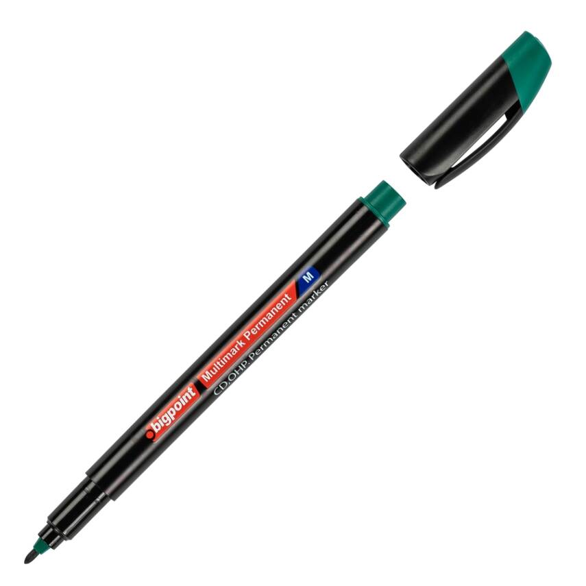 Bigpoint Asetat Kalemi, Standart Uç (M), 1.0 mm, Hızlı Kurur, Yeşil - 1