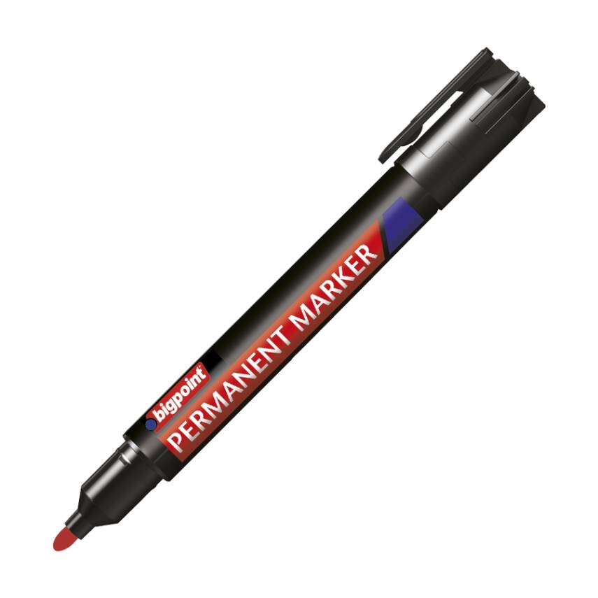 Bigpoint Asetat Kalemi, Yuvarlak Uçlu, Hızlı Kuruyan Yapı , Kırmızı - 1