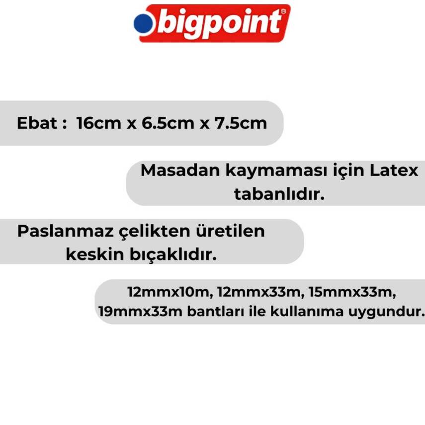 Bigpoint Bant Kesme Makinesi, 33 mt, Orta Boy, Mavi, 12-19 mm Uyumlu - 2