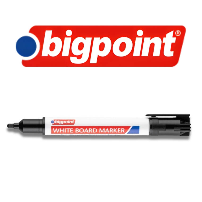 Bigpoint Board Marker, Su Bazlı, İz Bırakmaz, Tahta Kalemi, Siyah - 4