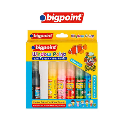 Bigpoint Cam Boyası, Plastik ve Cam Uyumlu, Kolay Temizlenir, 5x20 ml - 2