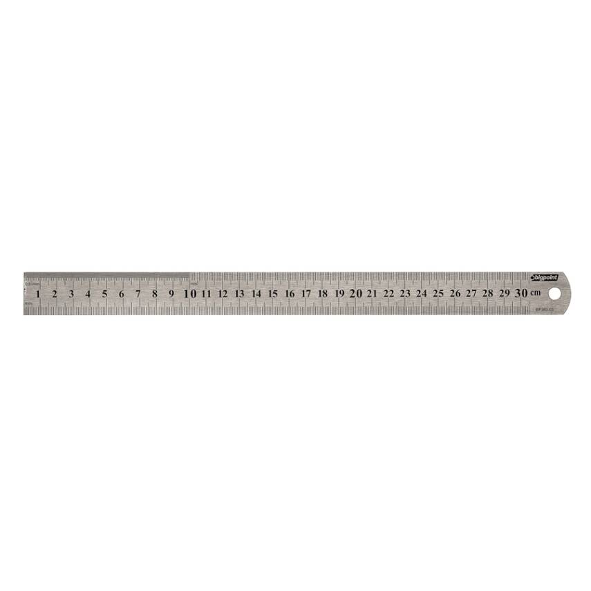 Bigpoint Çelik Cetvel, Paslanmaz, 30 cm, Çift Taraflı Ölçüm, Uzun Ömür - 1
