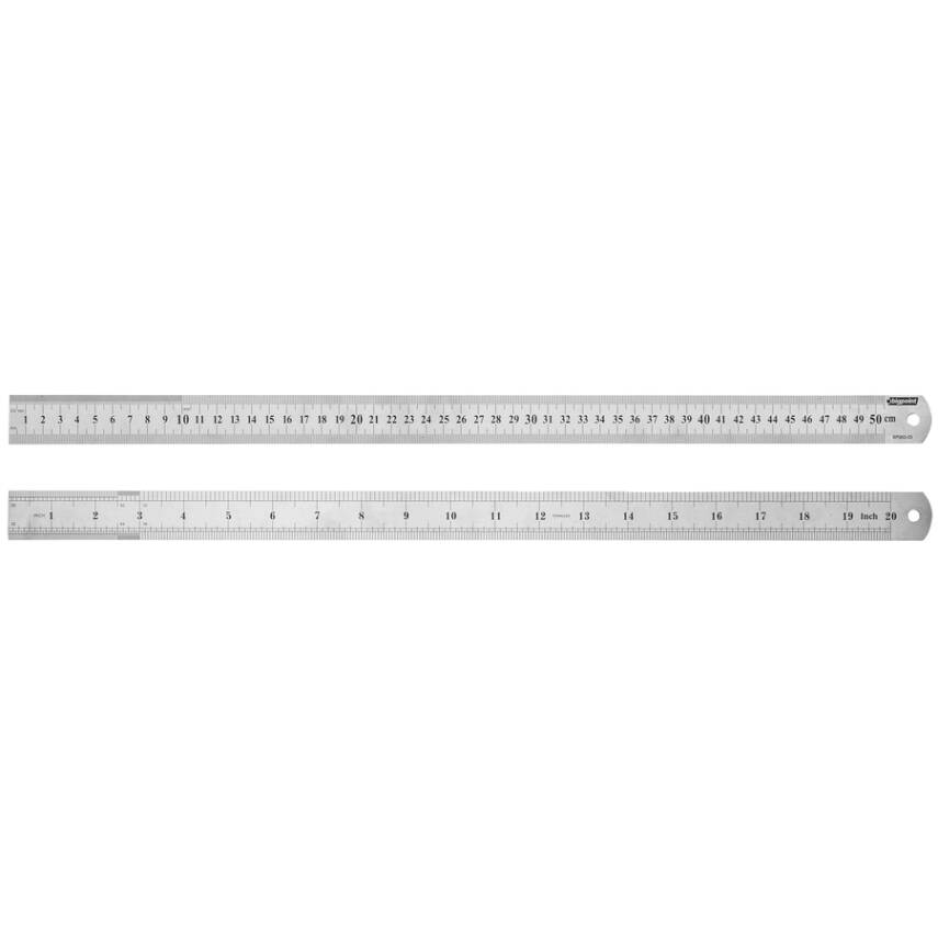 Bigpoint Çelik Cetvel, Paslanmaz, 50cm,Çift Taraflı Ölçüm, Uzun Ömürlü - 1