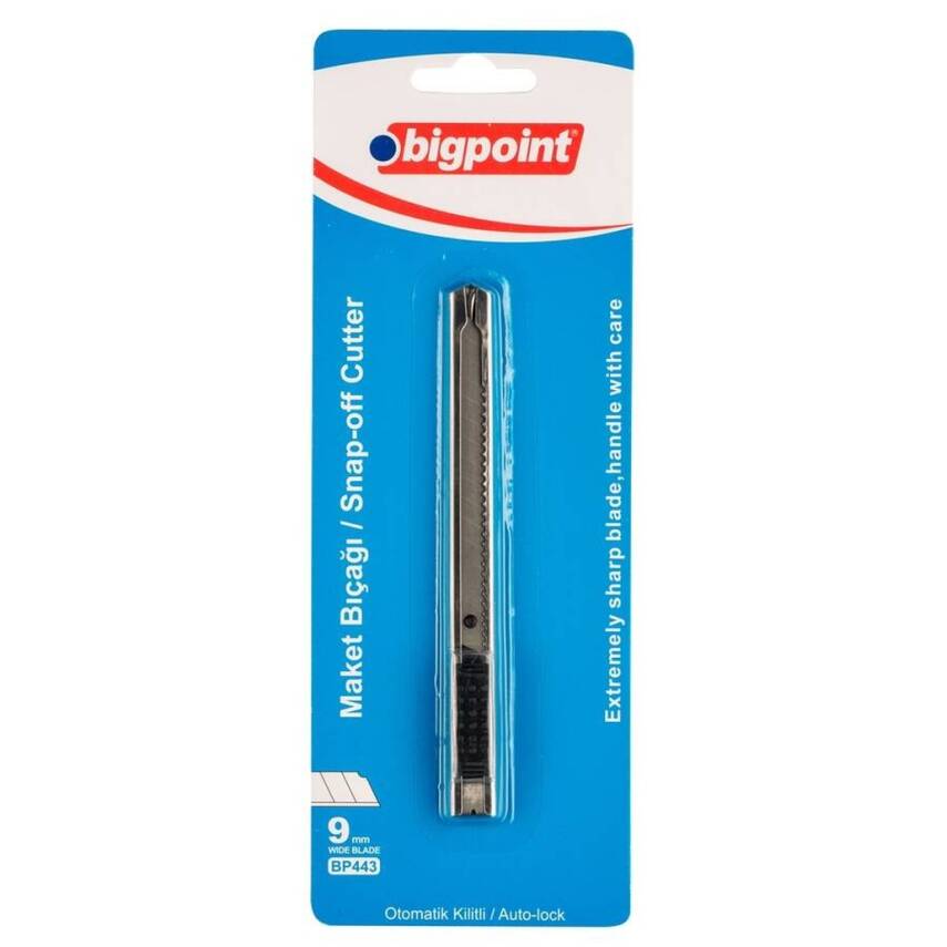 Bigpoint Cep Tipi Maket Bıçağı, 9 mm, Karbon Çelik, Kırılabilir Uçlu - 1