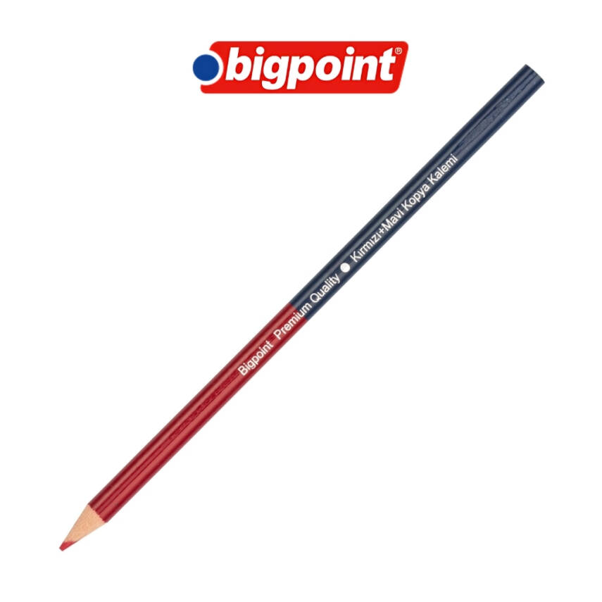 Bigpoint Çift Taraflı Kopya Kalemi 12’li, Dayanıklı, Kırmızı & Mavi Uç - 3