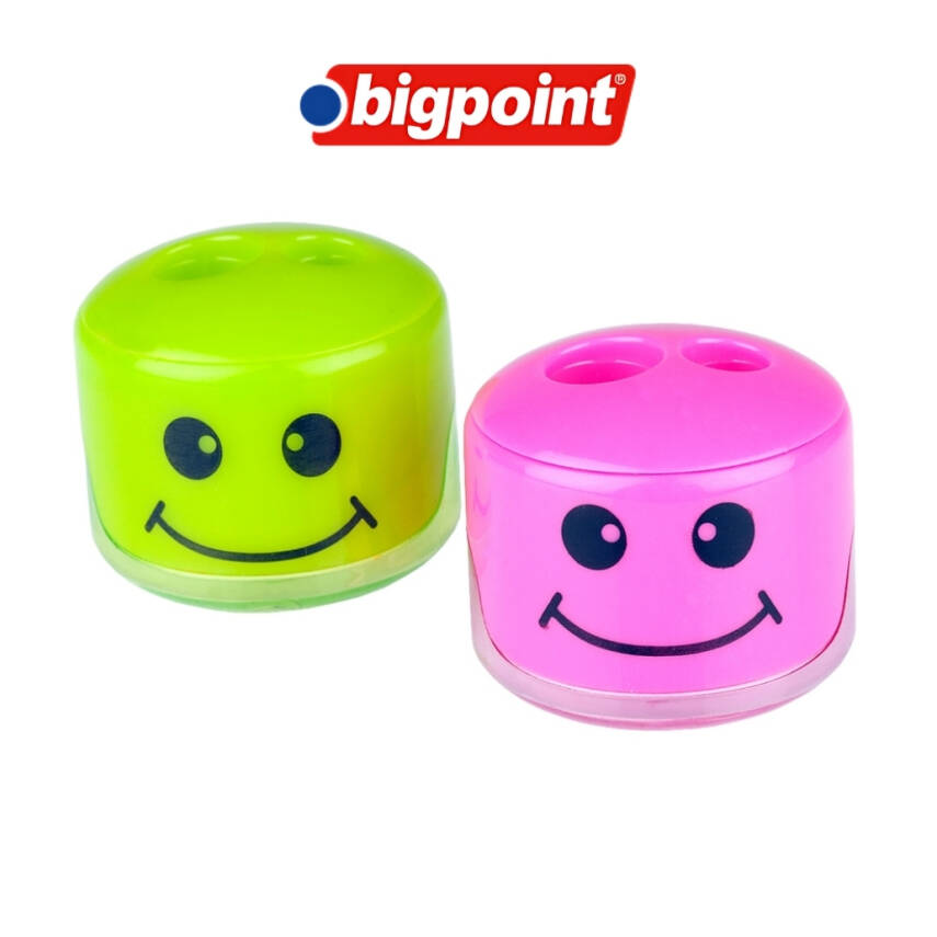 Bigpoint Çiftli Depolu Kalemtıraş, Jumbo, Normal Kalem İçin, Güler Yüz - 3