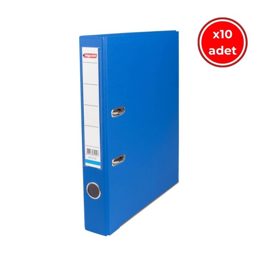 Bigpoint Dar Klasör, 10 Adet, 2 Halkalı, 350 Sayfa Kapasiteli, Mavi - 1