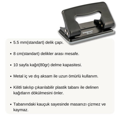 Bigpoint Delgeç, Siyah, 10 Yaprak Kapasiteli, Pratik , Dayanıklı - 3