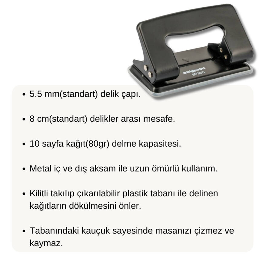 Bigpoint Delgeç, Siyah, 10 Yaprak Kapasiteli, Pratik , Dayanıklı - 3