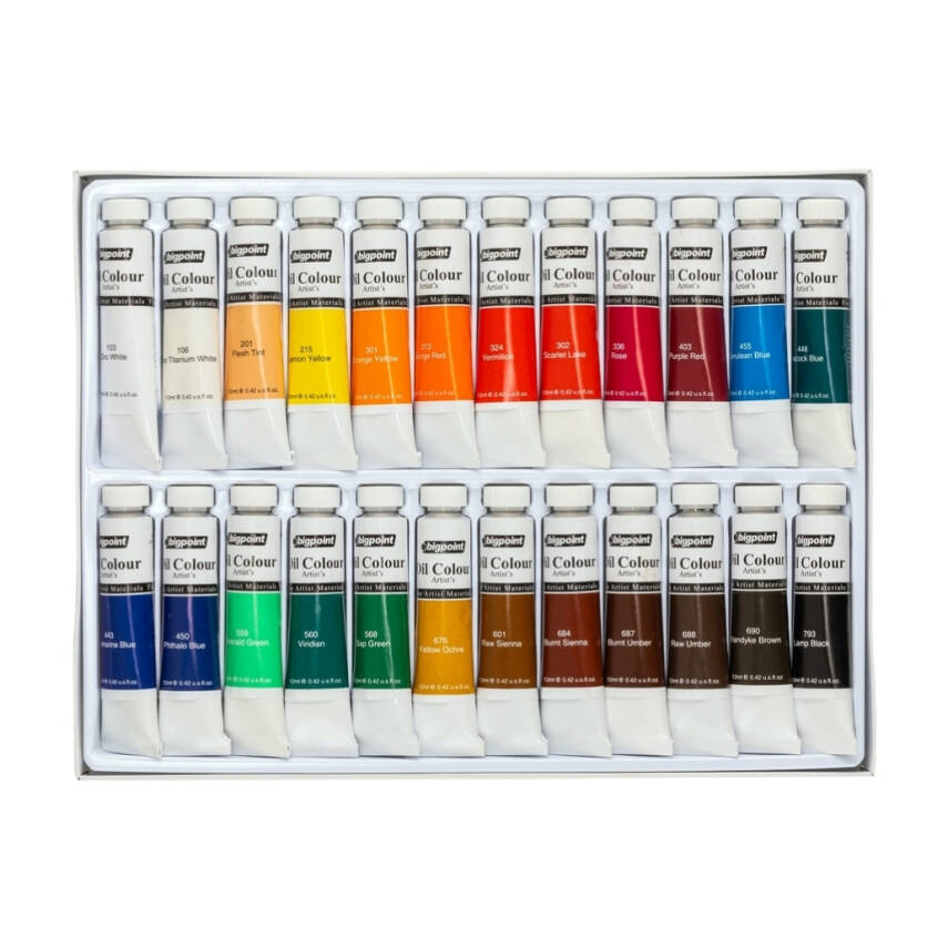 Bigpoint Fine Artist's Yağlı Boya Seti, 12 ml, Yoğun Pigment, 24 Renk - 2
