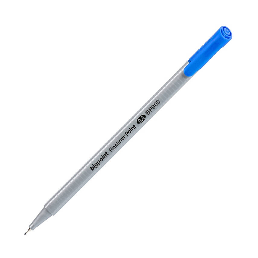 Bigpoint Fineliner Kalem, 0.4 mm Fiber Uç, Kokusuz Su Bazlı, Açık Mavi - 3