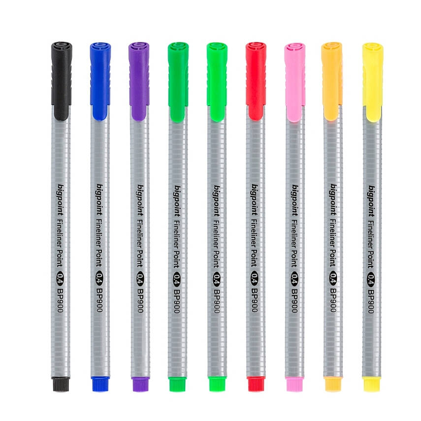 Bigpoint Fineliner Kalem, 0.4 mm Fiber Uç, Kokusuz Su Bazlı, Açık Mavi - 4