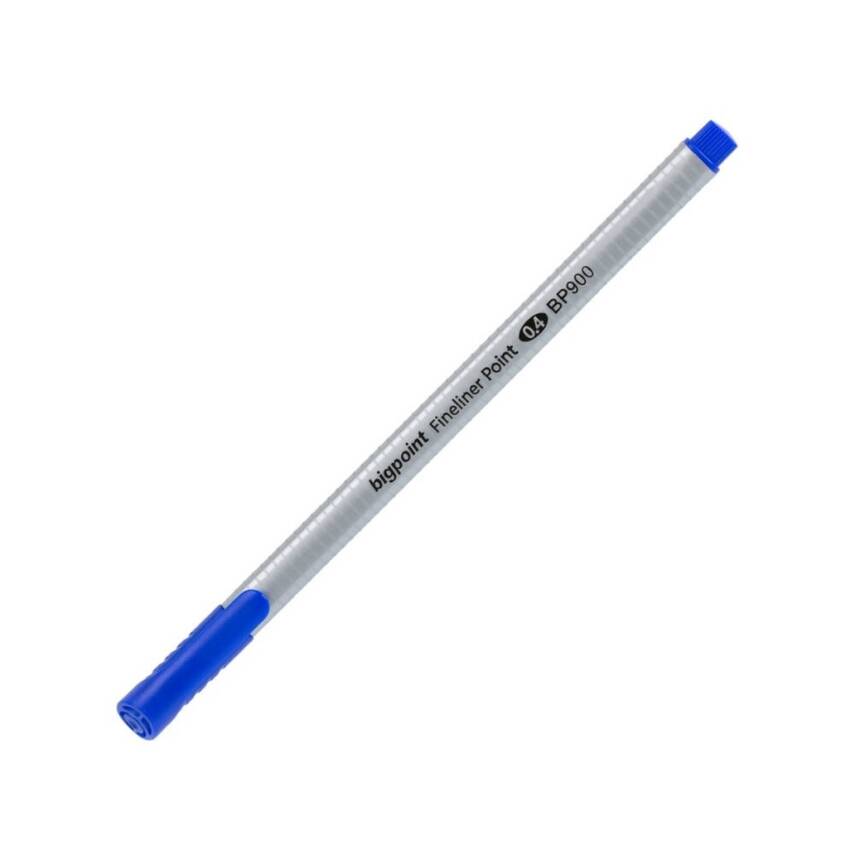 Bigpoint Fineliner Kalem, 0.4 mm Fiber Uç, Kokusuz Su Bazlı, Mavi - 1