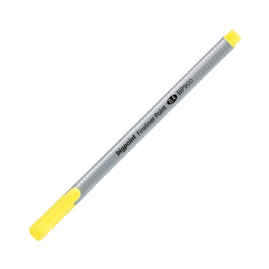 Bigpoint Fineliner Kalem, 0.4 mm Fiber Uç, Kokusuz Su Bazlı, Sarı - 1