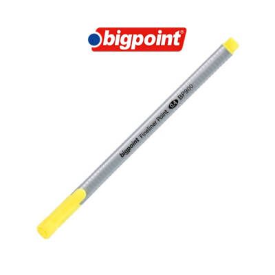 Bigpoint Fineliner Kalem, 0.4 mm Fiber Uç, Kokusuz Su Bazlı, Sarı - 3