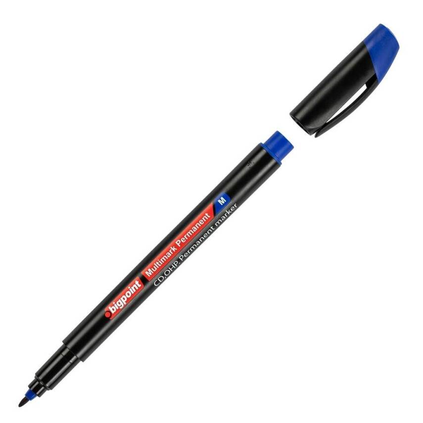 Bigpoint Fineliner Kalem, 0.4 mm Fiber Uç, Kokusuz Su Bazlı, Mavi - 1