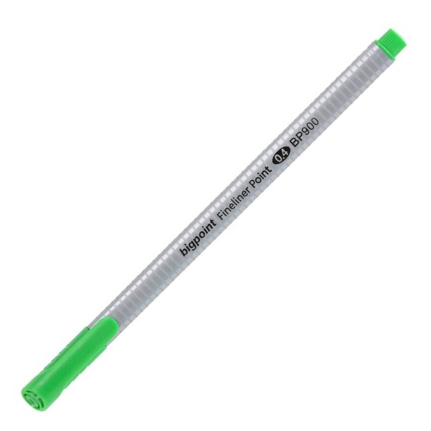 Bigpoint Fineliner Kalem, 0.4 mm Fiber Uç, Kokusuz Su Bazlı, Yeşil - 1