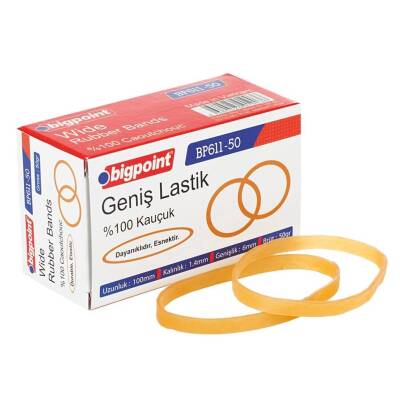 Bigpoint Geniş Ambalaj Lastiği, 50 gr, %100 Kauçuk, 100 mm, Dayanıklı - Bigpoint