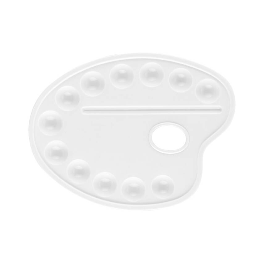 Bigpoint Godeli Palet, 19cm,Beyaz,Dayanıklı Plastik,Boya Karışımı İçin - 1