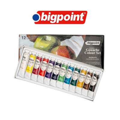 Bigpoint Guaj Boya Seti, 12ml Tüpx12 Renk, Yoğun Pigment, Koyulaşmaz - 3