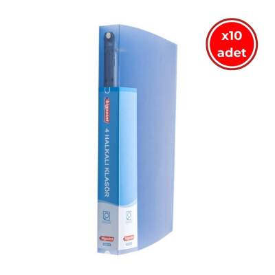 Bigpoint Halkalı Klasör, 10 Adet, 4 Halkalı, 150 A4 Kapasiteli, Mavi - Bigpoint