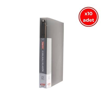 Bigpoint Halkalı Klasör, 10 Adet, 4 Halkalı, 150 A4 Kapasiteli, Siyah - Bigpoint