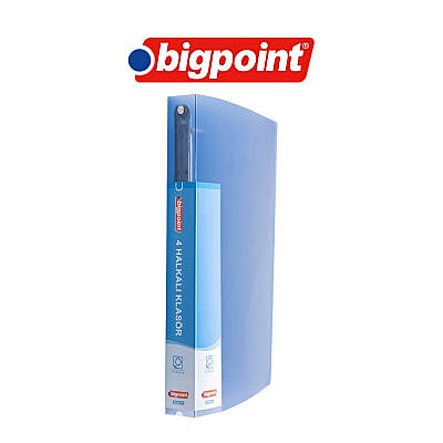 Bigpoint Halkalı Klasör, 4 Halkalı, İç Cepli, 150 A4 Kapasiteli, Mavi - 3