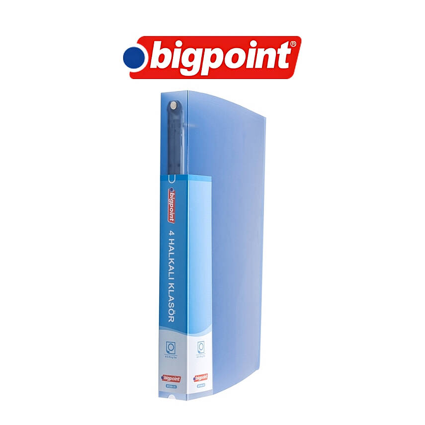 Bigpoint Halkalı Klasör, 4 Halkalı, İç Cepli, 150 A4 Kapasiteli, Mavi - 3