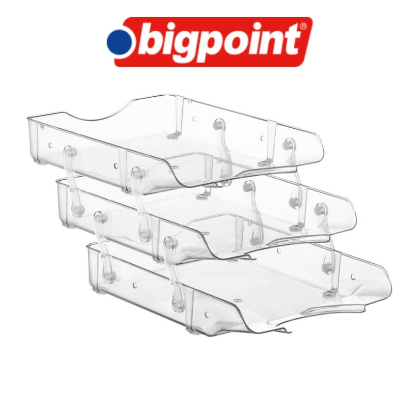 Bigpoint Hareketli 3'lü Evrak Rafı, A4 Boyut, Şeffaf - 2