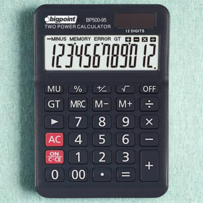Bigpoint Hesap Makinesi, 12 Haneli, Güneş Enerjili, Ekstra Fonksiyonlu - 4