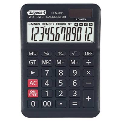 Bigpoint Hesap Makinesi, 12 Haneli, Güneş Enerjili, Ekstra Fonksiyonlu - Bigpoint
