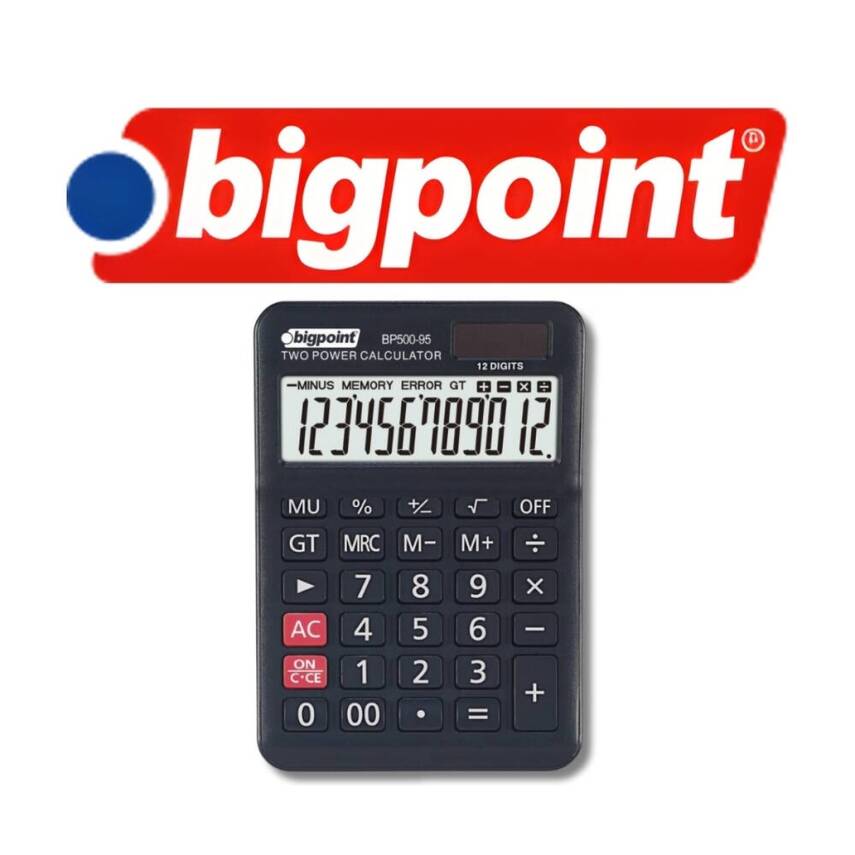 Bigpoint Hesap Makinesi, 12 Haneli, Güneş Enerjili, Ekstra Fonksiyonlu - 3