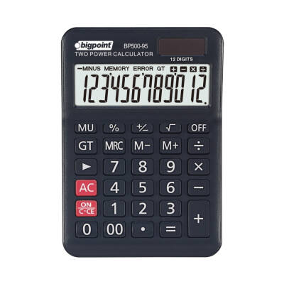Bigpoint Hesap Makinesi, 12 Haneli, Güneş Enerjili - Bigpoint