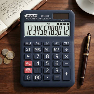 Bigpoint Hesap Makinesi, 12 Haneli, Güneş Enerjili - 2
