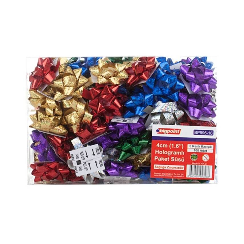 Bigpoint Hologram Paket Süsü, 4 cm, 100’lü, Kolay Yapışma Sağlar - 1