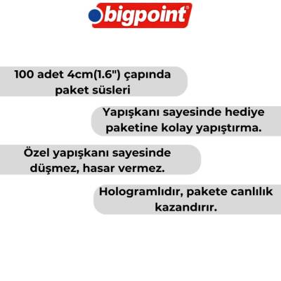 Bigpoint Hologram Paket Süsü, 4 cm, 100’lü, Kolay Yapışma Sağlar - 2