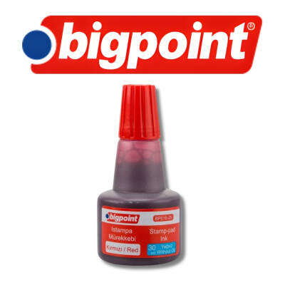 Bigpoint Istampa Mürekkebi, 30 ml, Yağsız, Kalıcı, Kaşe Uyum, Kırmızı - 4