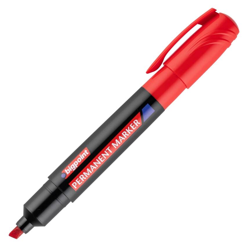 Bigpoint Jumbo Asetat Kalemi, Kesik Uçlu, Suya Dayanıklı, Kırmızı - 1