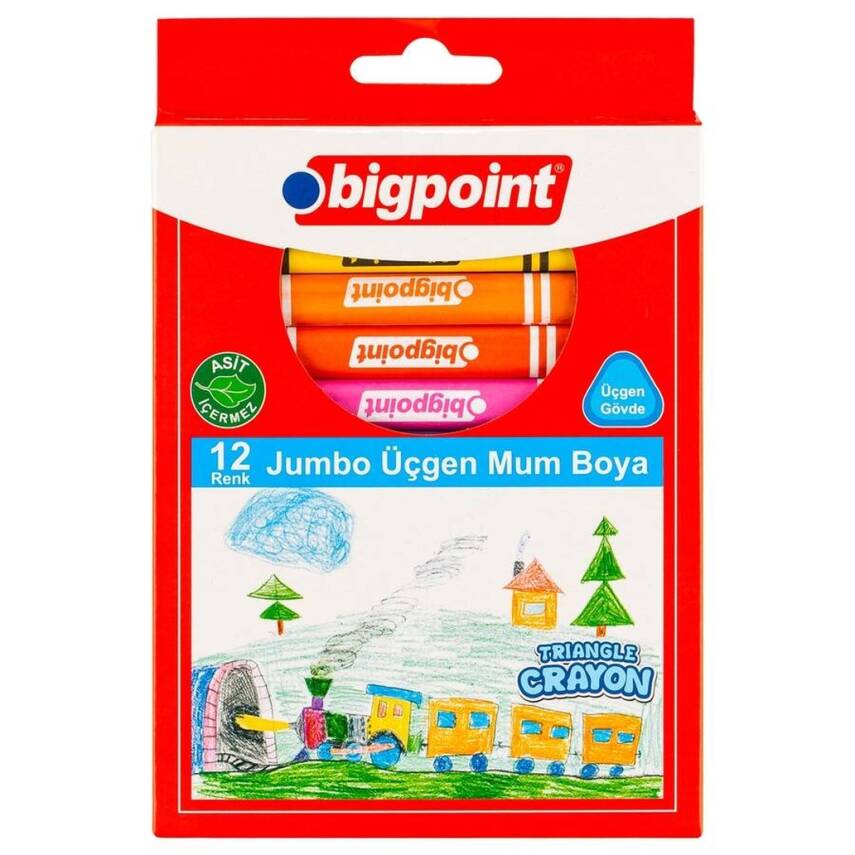 Bigpoint Jumbo Mum Boya Seti, 12 Renk, Güvenli, Kolay Temizlenir - 1