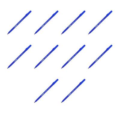 Bigpoint Keçeli Kalem, 10 Adet, Karton ve Kumaş Uyumlu Mürekkep, Mavi - 2