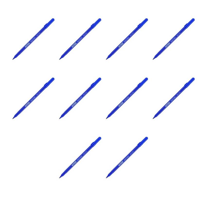 Bigpoint Keçeli Kalem, 10 Adet, Karton ve Kumaş Uyumlu Mürekkep, Mavi - 2