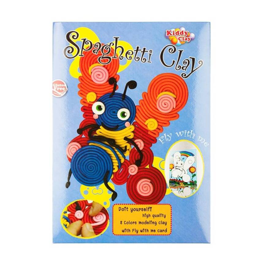 Bigpoint Kiddy Clay Spaghetti Hamur, Kolay Şekil Alan, 100gr, 8 Renkli - 1